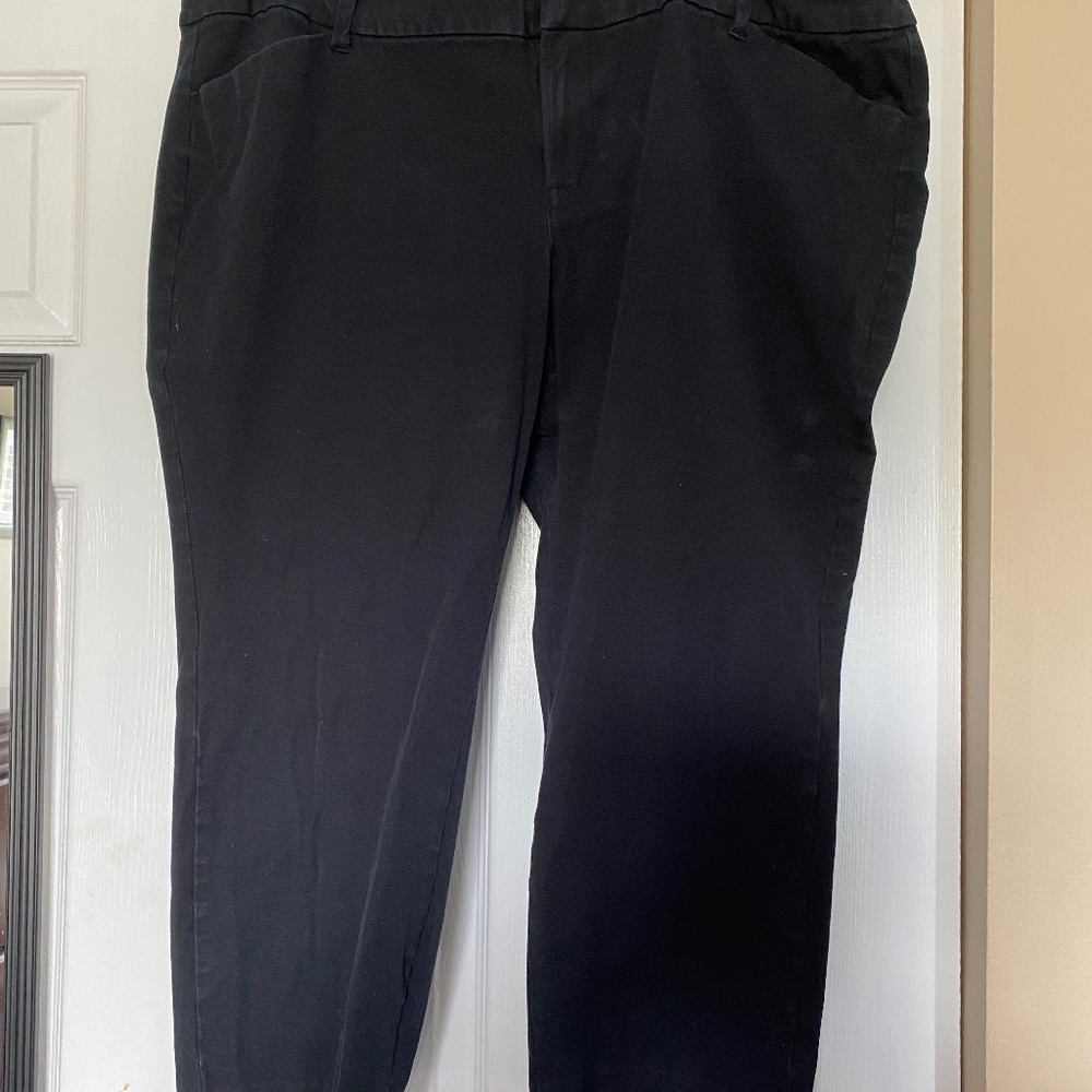 Plus Size Navy Pixie Cut Dress Pants